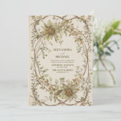 Neutrale Aarde Boheemse Bruiloft Kaart (Staand voorkant)