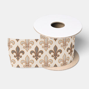 Neutrale Aarde Koninklijke Fleur-de-lis Stijl Lint