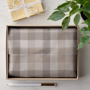 Neutrale Aarde Tannige Geruite Gingham Plaid Tissuepapier
