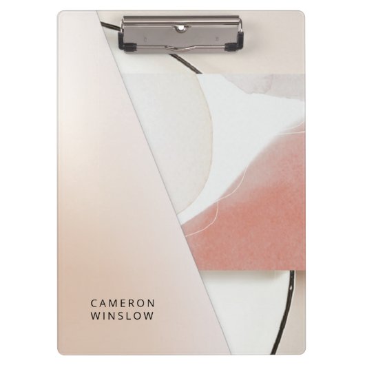 Neutrale aarde-toon Modern Abstract Klembord (Voorkant)