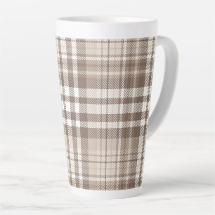 Neutrale aardetone plaid tartan ontwerp latte mok