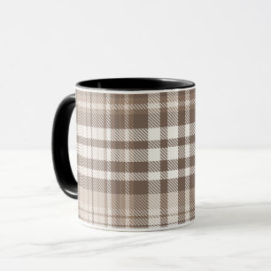 Neutrale aardetone plaid tartan ontwerp mok