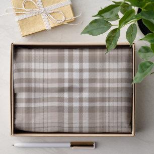 Neutrale aardetone plaid tartan ontwerp tissuepapier
