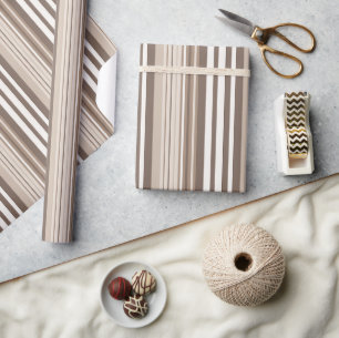 Neutrale aardetoneel strepenpatroonontwerp cadeaupapier