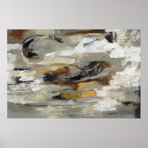 Neutrale Abstracte grijze afdrukken   Silvia Vassi Poster