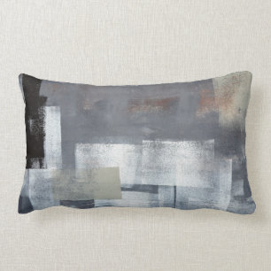 Neutrale Abstracte kunstpijp 'Stack it Up' Kussen