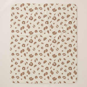 Neutrale Abstracte Luipaardprint Patroon Modern Sherpa Deken