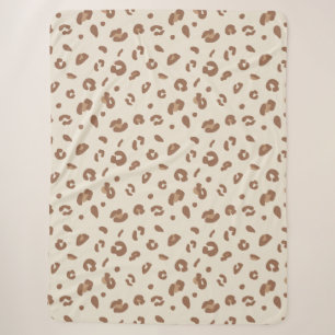 Neutrale Abstracte Luipaardprint Patroon Modern Sherpa Deken
