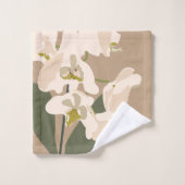 Neutrale Abstracte Orchids Floral Home Decor Bad Handdoek (Wasdoekje)