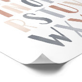 Neutrale Alfabet Boho Kinder Room Decor Poster (Hoek)