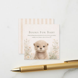 Neutrale Aquarel Bos Otter Baby Shower Informatiekaartje