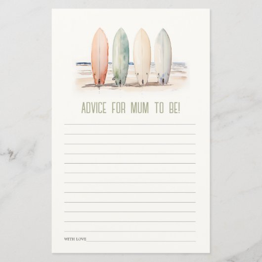 Neutrale Baby aan boord Surfboard Advies Baby show (Voorkant)