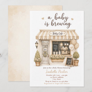 Neutrale Baby Borrelcadeau Cafe Shower Kaart