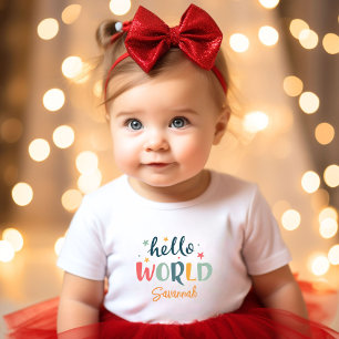 Neutrale baby shower baby met eigen naam romper