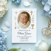 Neutrale babymeisje doopuitnodiging kaart