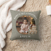 Neutrale Baby's 1e Kerstmis Trein Aandenken Foto