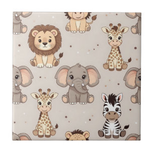 Neutrale babysafari-patroon tegeltje
