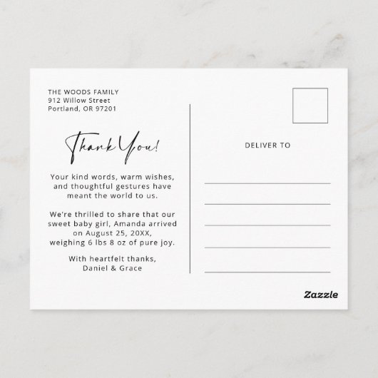 Neutrale babysfoto ansichtkaart briefkaart (Achterkant)