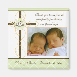 Neutrale baptisme/Christening Favor - Foto Magnet Magneet