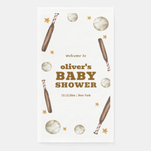 Neutrale Batter Up Honkbal Baby Shower Welkom Servet