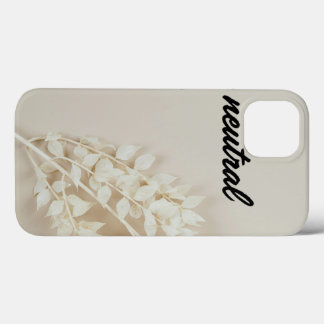 Neutrale Beige Bloemige Aesthetische iPhone 13 Hoe Hoesje