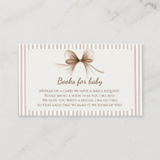 Neutrale Beige Boog Boeken Voor Baby Visitekaartje