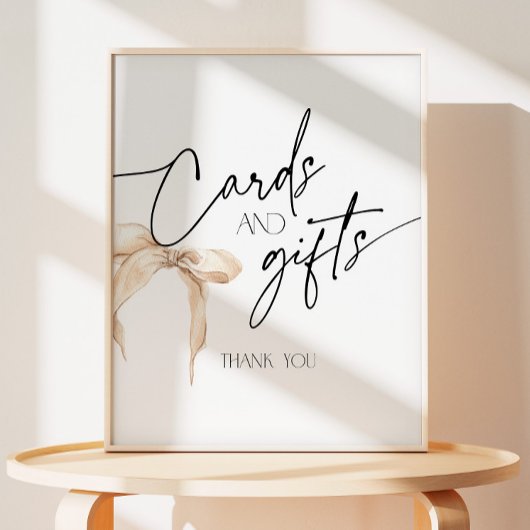 Neutrale beige boog Kaarten en geschenken Reclamebord Met Voetstuk