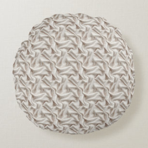 Neutrale Beige, Crème & Ivoorkleurige Sherpa-deken Rond Kussen