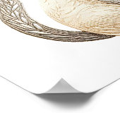 Neutrale beige kat geborduurd boho katposter poster (Hoek)