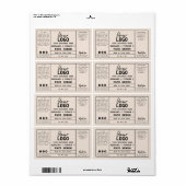 Neutrale beige Kraft Paper Serumlabels Etiket (Full Sheet)