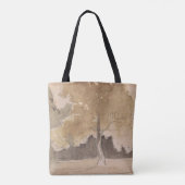 Neutrale Beige Vintage Boom Schets Draagtas (Achterkant)