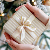 Neutrale beige witte strepen cadeaupapier