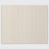Neutrale beige witte strepen cadeaupapier (Vlak)