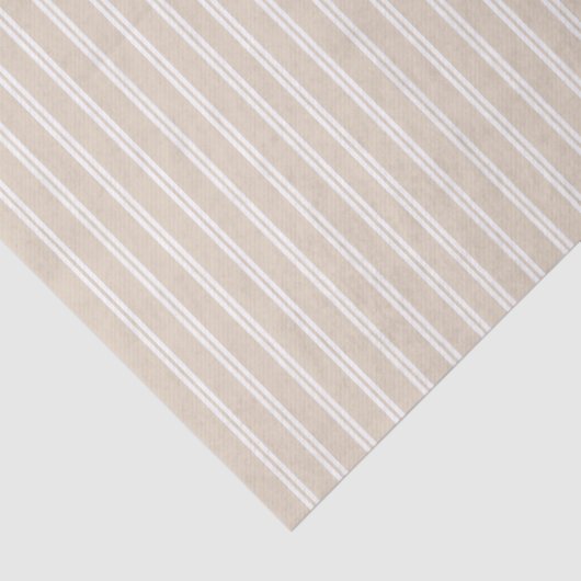 Neutrale beige witte strepen tissuepapier (Detail)