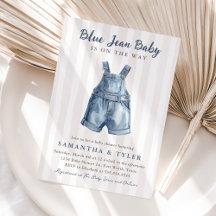 Neutrale Blauwe Spijkerbaby Op Weg Baby Borrel