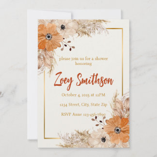 Neutrale bloemige bruilofts- of babyshowerkaart kaart