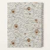 Neutrale bloemige leer monogram naam planner (Achterkant)
