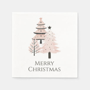 Neutrale Blush Kerstboom Papieren Servetten
