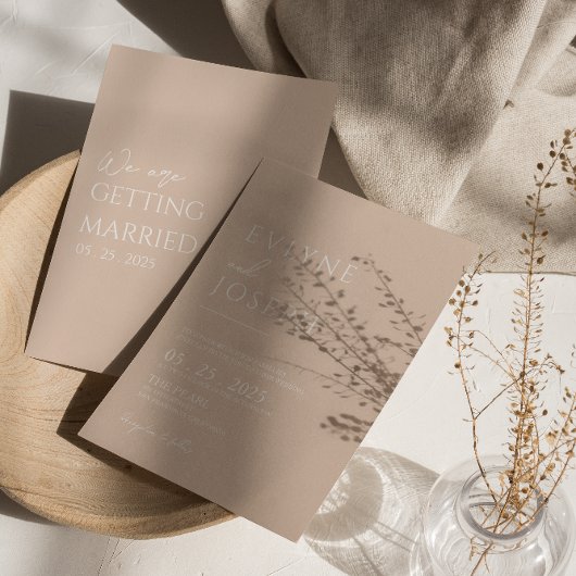 Neutrale Blush Minimalistische Boho Moderne bruilo Kaart