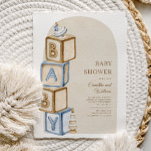 Neutrale Boho Baby-letter blokkeert Baby shower
