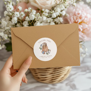 Neutrale Boho Babykamer Baby Shower Bedankt Ronde Sticker