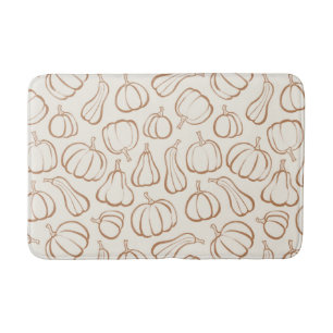 Neutrale Boho Beige Pompoen Patroon Herfst Hallowe Badmat