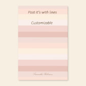 Neutrale Boho Beige Stripes Planner met lijnen Post-it® Notes