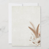 Neutrale Boho bloemenbruiloft Kaart (Achterkant)
