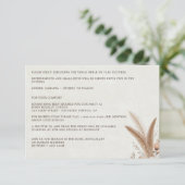 Neutrale Boho Bloemendetails Bruiloft Informatiekaartje (Staand voorkant)