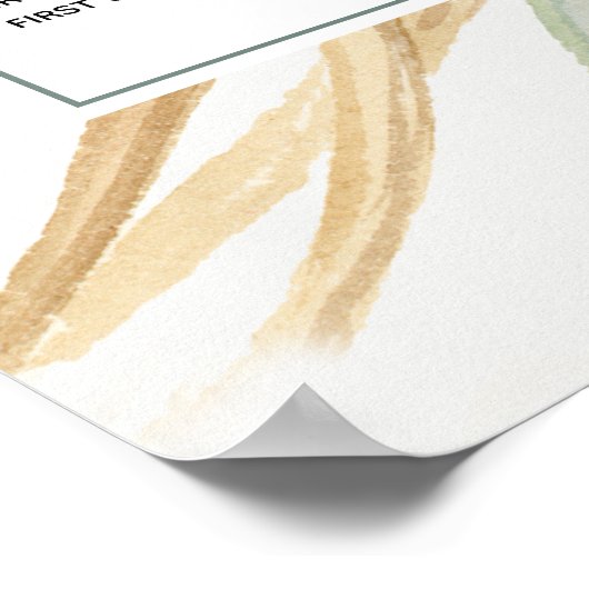 Neutrale Boho botanische bruiloft zitgrafiek Poster (Hoek)