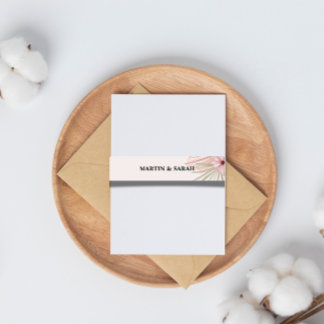 Neutrale Boho Botanische Buikband voor Trouwfeest Uitnodigingen Wikkel