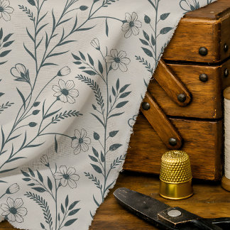 Neutrale Boho Botanische  Stof