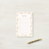 Neutrale boho bows gepersonaliseerde check to do l post-it® notes (Op bureau)