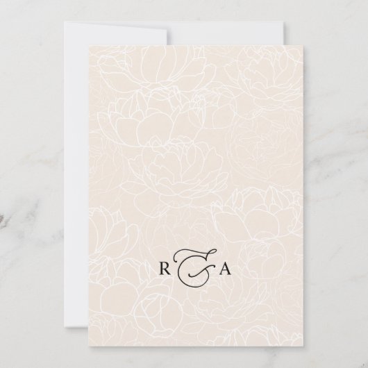 Neutrale Boho Elegant Calligraphy Script Wedding Kaart (Achterkant)